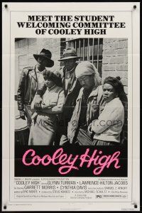 7g169 COOLEY HIGH style B 1sh '75 AIP, the student body was a chick named Veronica!