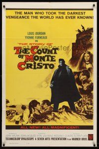 7g170 COUNT OF MONTE CRISTO int'l 1sh '62 Le Comte de Monte Cristo, Louis Jourdan as Edmond Dantes!