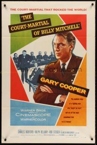 7g172 COURT-MARTIAL OF BILLY MITCHELL 1sh '56 c/u of Gary Cooper, directed by Otto Preminger!