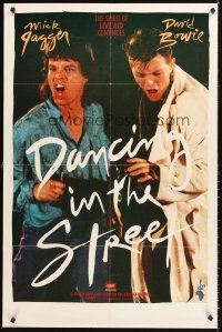 7g183 DANCING IN THE STREET 1sh '85 great image of Mick Jagger & David Bowie singing!