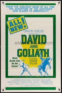 7g188 DAVID & GOLIATH 1sh R70s Orson Welles as King Saul, the shepherd who became a warrior king!