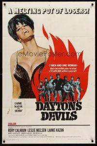 7g191 DAYTON'S DEVILS 1sh '68 sexy Lainie Kazan, Rory Calhoun, Leslie Nielsen!