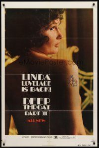 7g198 DEEP THROAT II 1sh '74 Linda Lovelace is back in Joseph Sarno sequel, Harry Reems!