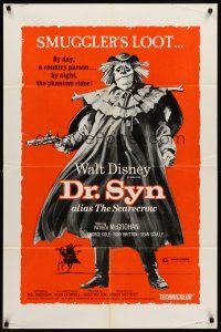 7g218 DR. SYN ALIAS THE SCARECROW 1sh R75 Walt Disney, art of Patrick McGoohan as scarecrow!