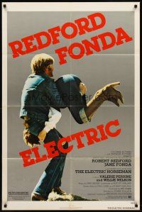 7g239 ELECTRIC HORSEMAN 1sh '79 Sydney Pollack, great image of Robert Redford & Jane Fonda!