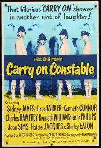 7g005 CARRY ON CONSTABLE English 1sh '61 wacky art of naked English cops in the shower!
