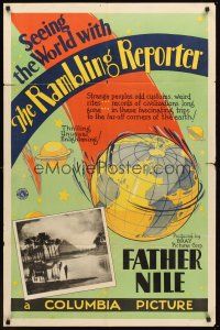 7g254 FATHER NILE 1sh '31 John R. Bray travel documentary, strange peoples, odd customs!