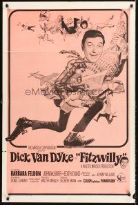 7g267 FITZWILLY int'l 1sh '68 great comic art of Dick Van Dyke & sexy Barbara Feldon!