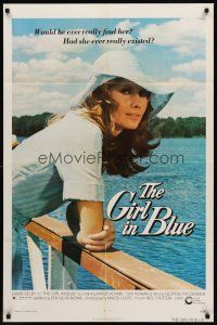 7g304 GIRL IN BLUE 1sh '74 David Selby, cool portrait image of sexy Maud Adams!