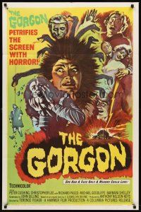 7g314 GORGON 1sh '64 she had a face only a mummy could love, petrifies the screen with horror!