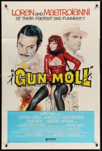 7g331 GUN MOLL int'l 1sh '75 La Pupa Del Gangster, art of Sophia Loren, Marcello Mastroianni!