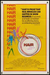 7g336 HAIR style B3 1sh '79 Milos Forman, Treat Williams, musical, let the sun shine in!