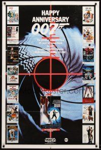 7g340 HAPPY ANNIVERSARY 007 TV 1sh '87 25 years of James Bond, cool image of all 007 posters!