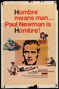 7g363 HOMBRE 1sh '66 Paul Newman, Martin Ritt, Fredric March, it means man!