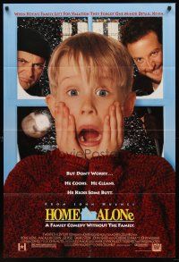 7g364 HOME ALONE DS 1sh '90 classic Macaulay Culkin, Daniel Stern, Joe Pesci!
