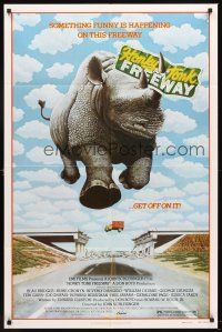 7g367 HONKY TONK FREEWAY 1sh '81 cool giant flying rhinocerus image!