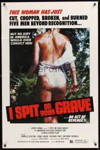 7g382 I SPIT ON YOUR GRAVE 1sh '78 classic image of woman who tortured 5 men beyond recognition!