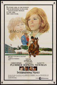 7g397 INTERNATIONAL VELVET 1sh '78 Tatum O'Neal, Christopher Plummer, horse & jockey art!