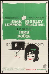 7g404 IRMA LA DOUCE style B 1sh '63 Billy Wilder, great art of Shirley MacLaine & Jack Lemmon!