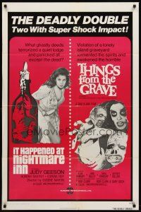 7g408 IT HAPPENED AT NIGHTMARE INN/CHILDREN SHOULDN'T PLAY WITH DEAD THINGS 1sh '74 double horror!