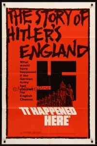 7g409 IT HAPPENED HERE 1sh '66 Hitler's England, spooky image of Nazis marching by Big Ben!