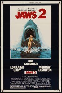 7g414 JAWS 2 1sh '78 just when you thought it was safe to go back in the water, art by Lou Feck!