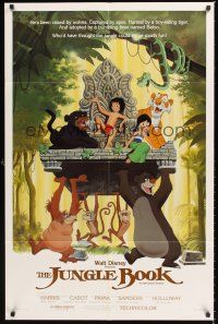 7g423 JUNGLE BOOK 1sh R84 Walt Disney cartoon classic, great image of all characters!