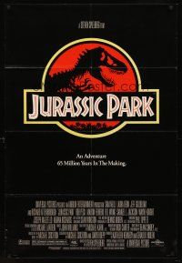 7g424 JURASSIC PARK 1sh '93 Steven Spielberg, Richard Attenborough re-creates dinosaurs!