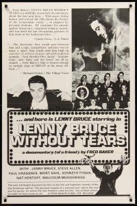 7g451 LENNY BRUCE WITHOUT TEARS 1sh '75 documentary of ingenious comedy of great American satirist!