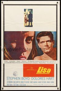 7g458 LISA 1sh '62 Mark Robson directed, Stephen Boyd, Dolores Hart, Leo McKern!