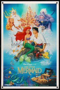 7g460 LITTLE MERMAID DS 1sh '89 Ariel & cast, Disney underwater cartoon!