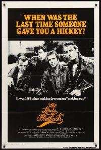 7g468 LORDS OF FLATBUSH int'l 1sh '74 portrait of Fonzie, Rocky, & Perry as greasers in leather!