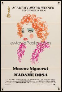 7g477 MADAME ROSA 1sh '78 La vie devant soi, cool artwork of Simone Signoret, French!