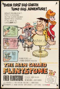 7g485 MAN CALLED FLINTSTONE 1sh '66 Hanna-Barbera, Fred, Barney, Wilma & Betty!