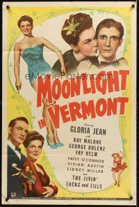 7g534 MOONLIGHT IN VERMONT 1sh '43 sexy Gloria Jean w/Ray Malone & George Dolenz!