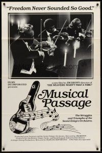 7g543 MUSICAL PASSAGE 1sh '84 Jim Brown directed documentary, Soviet Emigre Orchestra!