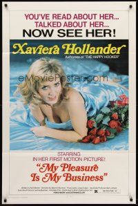 7g547 MY PLEASURE IS MY BUSINESS 1sh '74 sexy Xaviera Hollander, authoress of Happy Hooker!
