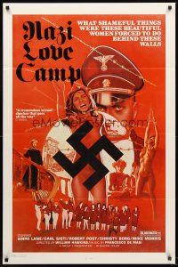 7g561 NAZI LOVE CAMP 1sh '77 classic bad taste image of tortured girls & swastika!