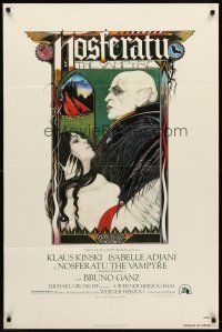 7g579 NOSFERATU THE VAMPYRE 1sh '79 Klaus Kinski, Werner Herzog, classic Palladini vampire art!
