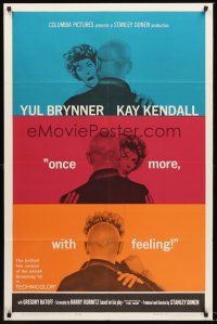 7g598 ONCE MORE WITH FEELING 1sh '60 three romantic kiss close ups of Yul Brynner & Kay Kendall!