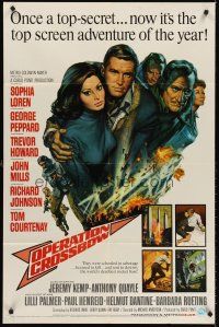 7g603 OPERATION CROSSBOW 1sh '65 sexy Sophia Loren & George Peppard on a top secret mission!