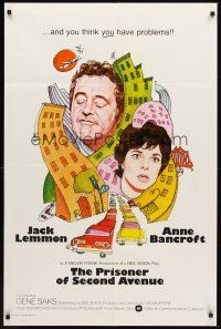 7g651 PRISONER OF SECOND AVENUE int'l 1sh '75 Jack Lemmon & Anne Bancroft, from Neil Simon play!