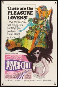 7g656 PSYCH-OUT 1sh '68 AIP, psychedelic drugs, sexy pleasure lover Susan Strasberg!