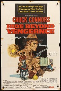7g686 RIDE BEYOND VENGEANCE 1sh '66 Chuck Connors, the new giant of western adventure!
