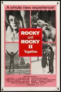 7g696 ROCKY/ROCKY II 1sh '80 Sylvester Stallone boxing classic double-bill, great images!