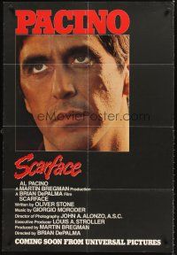 7g721 SCARFACE advance 1sh '83 Al Pacino as Tony Montana, Brian De Palma, Oliver Stone!