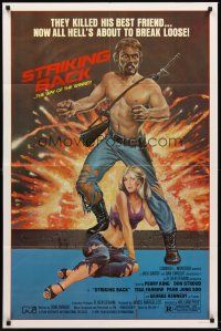 7g729 SEARCH & DESTROY 1sh '81 they killed his best friend! Cool Hescox action art!