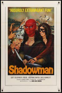 7g744 SHADOWMAN 1sh '75 Nuits rouges, art from wacky Georges Franju mystery!