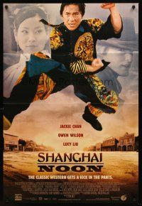 7g746 SHANGHAI NOON DS 1sh '00 cowboys Jackie Chan & Owen Wilson, great western image!