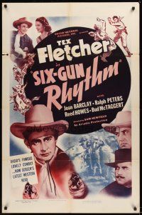 7g761 SIX-GUN RHYTHM 1sh '39 Tex Fletcher, Joan Barclay, Sam Newfield western!